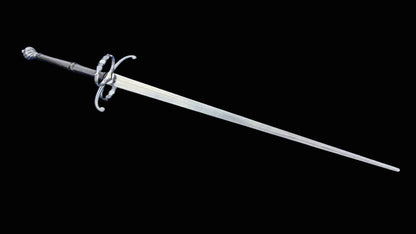 Double Ring HEMA Longsword Custom Fullered Blade with Fileworked Guard