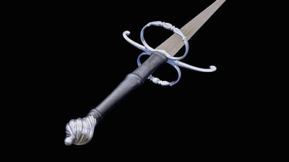 Double Ring HEMA Longsword Custom Fullered Blade with Fileworked Guard