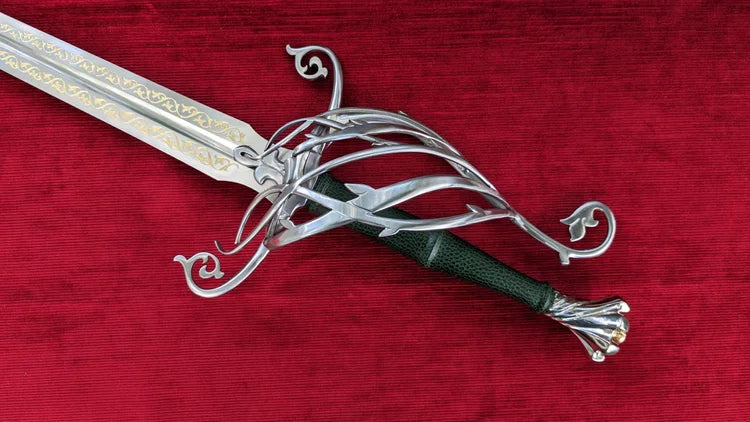 Vine Wedding Longsword Sharp Fantasy Bridal Sword with Etched Blade, Handmade Ceremonial Longsword with Scabbard
