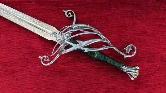 Vine Wedding Longsword Sharp Fantasy Bridal Sword with Etched Blade, Handmade Ceremonial Longsword with Scabbard