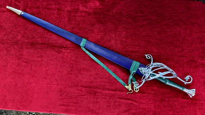 Vine Wedding Longsword Sharp Fantasy Bridal Sword with Etched Blade, Handmade Ceremonial Longsword with Scabbard