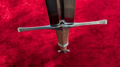 Viscount Longsword Blunt Two Handed Stage Sword with Faux Stingray Grip, Theatrical Performance Longsword
